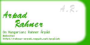 arpad rahner business card